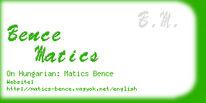 bence matics business card